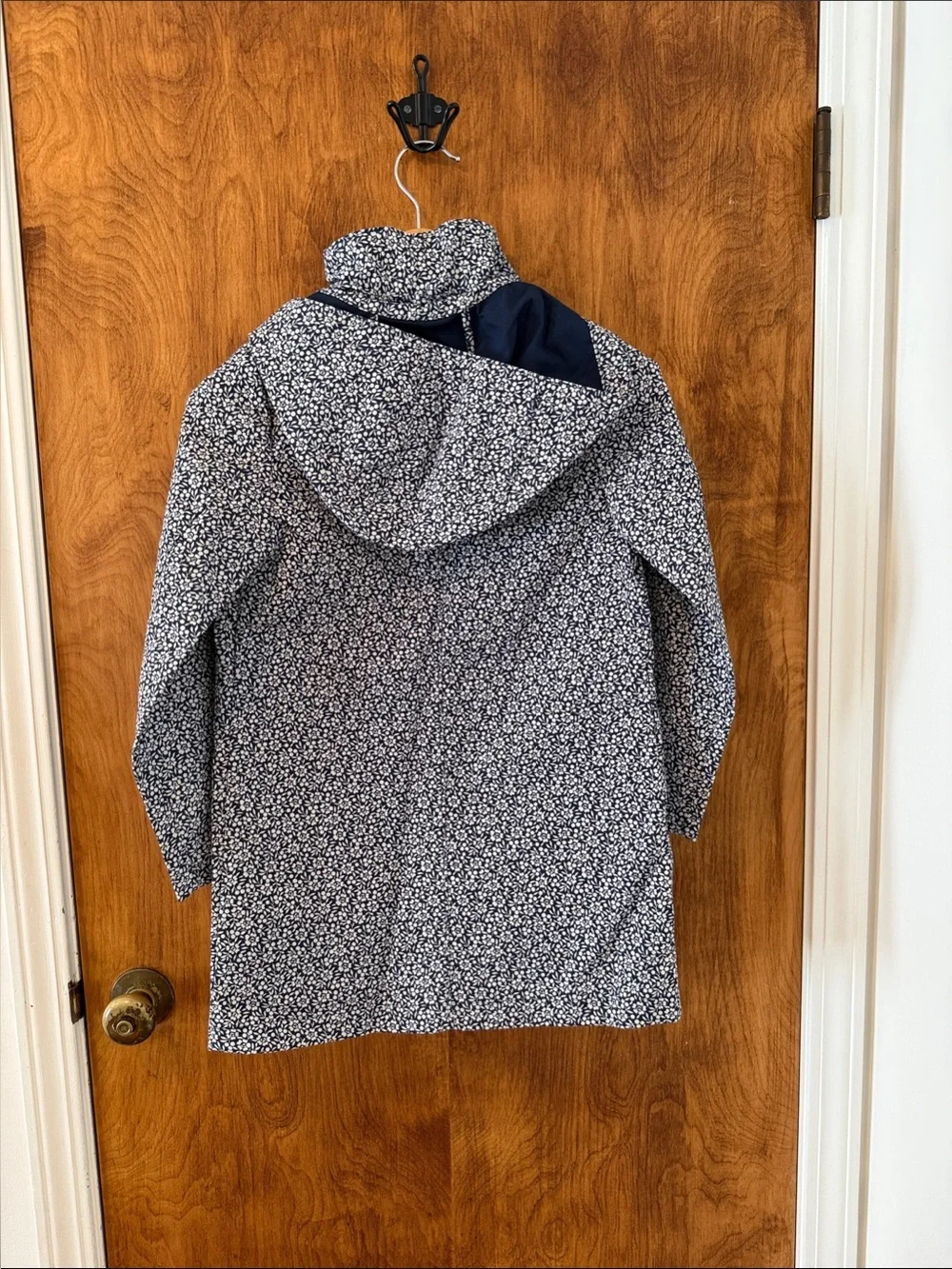 GAP Navy and White Floral Hooded Raincoat